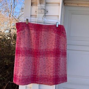 NWT Talbots Cozy Pinks Plaid Multicolored Flecks Thick Lined Wool Blend